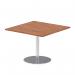 Italia 800mm Poseur Square Table Walnut Top 720mm High Silver Leg ITL0335