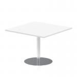 Italia 800mm Poseur Square Table White Top 720mm High Silver Leg ITL0336