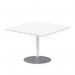 Italia 800mm Poseur Square Table White Top 720mm High Silver Leg ITL0336