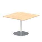 Italia 800mm Poseur Square Table Maple Top 720mm High Silver Leg ITL0337