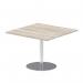 Italia 800mm Poseur Square Table Grey Oak Top 720mm High Silver Leg ITL0339