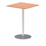 Italia 800mm Poseur Square Table Beech Top 1145mm High Silver Leg ITL0340