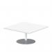 Italia 1000mm Square Coffee Table White Top 475mm High Silver Leg ITL0348