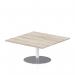 Italia 1000mm Square Coffee Table Grey Oak Top 475mm High Silver Leg ITL0351