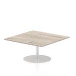 Italia 1000mm Poseur Square Table Grey Oak Top 475mm High Leg ITL0351