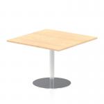 Italia 1000mm Poseur Square Table Maple Top 720mm High Silver Leg ITL0355