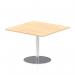 Italia 1000mm Poseur Square Table Maple Top 720mm High Silver Leg ITL0355