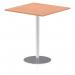 Italia 1000mm Poseur Square Table Beech Top 1145mm High Silver Leg ITL0358