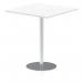 Italia 1000mm Poseur Square Table White Top 1145mm High Silver Leg ITL0360