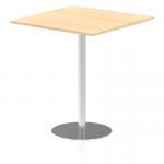 Italia 1000mm Poseur Square Table Maple Top 1145mm High Silver Leg ITL0361