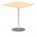 Italia 1000mm Poseur Square Table Maple Top 1145mm High Silver Leg ITL0361