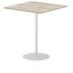 Italia 1000mm Poseur Square Table Grey Oak Top 1145mm High Leg ITL0363