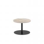 Italia 600mm Round Coffee Table Grey Oak Top 475mm High Black Leg ITL0369