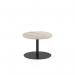 Italia 600mm Round Coffee Table Grey Oak Top 475mm High Black Leg ITL0369