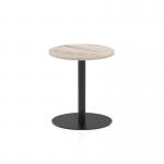 Italia 600mm Poseur Round Table Grey Oak Top 720mm High Black Leg ITL0375