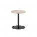 Italia 600mm Poseur Round Table Grey Oak Top 720mm High Black Leg ITL0375