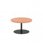 Italia 800mm Round Coffee Table Beech Top 475mm High Black Leg ITL0382