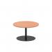 Italia 800mm Round Coffee Table Beech Top 475mm High Black Leg ITL0382