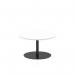 Italia 800mm Round Coffee Table White Top 475mm High Black Leg ITL0384