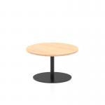 Italia 800mm Round Coffee Table Maple Top 475mm High Black Leg ITL0385