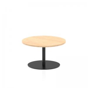 Italia 800mm Round Coffee Table Maple Top 475mm High Black Leg ITL0385