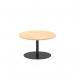 Italia 800mm Round Coffee Table Maple Top 475mm High Black Leg ITL0385