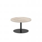 Italia 800mm Round Coffee Table Grey Oak Top 475mm High Black Leg ITL0387