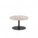 Italia 800mm Round Coffee Table Grey Oak Top 475mm High Black Leg ITL0387