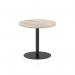 Italia 800mm Poseur Round Table Grey Oak Top 720mm High Black Leg ITL0393