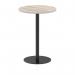 Italia 800mm Poseur Round Table Grey Oak Top 1145mm High Black Leg ITL0399