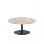 Italia 1000mm Round Coffee Table Grey Oak Top 475mm High Black Leg ITL0405