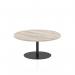 Italia 1000mm Round Coffee Table Grey Oak Top 475mm High Black Leg ITL0405