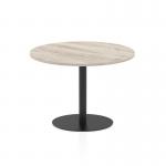 Italia 1000mm Poseur Round Table Grey Oak Top 720mm High Black Leg ITL0411