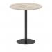 Italia 1000mm Poseur Round Table Grey Oak Top 1145mm High Black Leg ITL0417