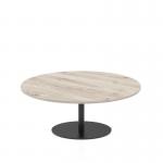 Italia 1200mm Round Coffee Table Grey Oak Top 475mm High Black Leg ITL0423