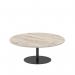 Italia 1200mm Round Coffee Table Grey Oak Top 475mm High Black Leg ITL0423