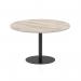 Italia 1200mm Poseur Round Table Grey Oak Top 720mm High Black Leg ITL0429