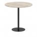 Italia 1200mm Poseur Round Table Grey Oak Top 1145mm High Black Leg ITL0435