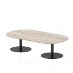 Italia 1800mm Boardroom Coffee Table Grey Oak Top 475mm High Black Leg ITL0441