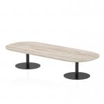 Italia 2400mm Boardroom Coffee Table Grey Oak Top 475mm High Black Leg ITL0459