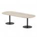 Italia 2400mm Poseur Boardroom Table Grey Oak Top 720mm High Black Leg ITL0465