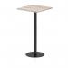 Italia 600mm Poseur Square Table Grey Oak Top 1145mm High Black Leg ITL0489