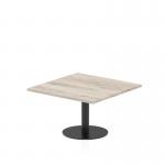 Italia 800mm Square Coffee Table Grey Oak Top 475mm High Black Leg ITL0495