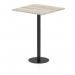 Italia 800mm Poseur Square Table Grey Oak Top 1145mm High Black Leg ITL0507