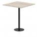 Italia 1000mm Poseur Square Table Grey Oak Top 1145mm High Black Leg ITL0525