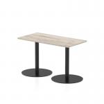 Italia 1200 x 600mm Poseur Rectangular Table Grey Oak Top 720mm High Black Leg ITL0537