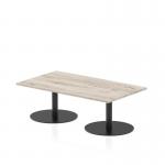 Italia 1400 x 800mm Rectangular Coffee Table Grey Oak Top 475mm High Black Leg ITL0567