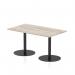 Italia 1400 x 800mm Poseur Rectangular Table Grey Oak Top 720mm High Black Leg ITL0573