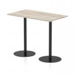 Italia 1400 x 800mm Poseur Rectangular Table Grey Oak Top 1145mm High Black Leg ITL0579