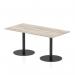 Italia 1600 x 800mm Poseur Rectangular Table Grey Oak Top 720mm High Black Leg ITL0591